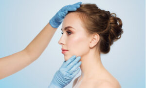 swelling rhinoplasty woman